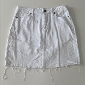 PAIGE White Frayed Hem Mini Skirt